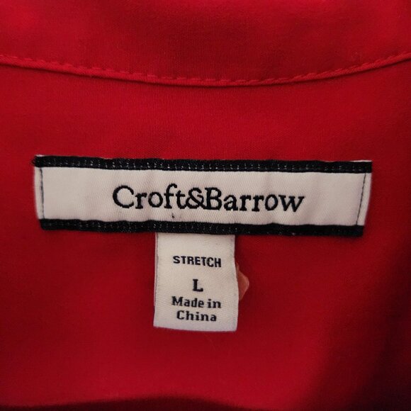 Croft & Barrow Red Button Up Blouse - Picture 3 of 3